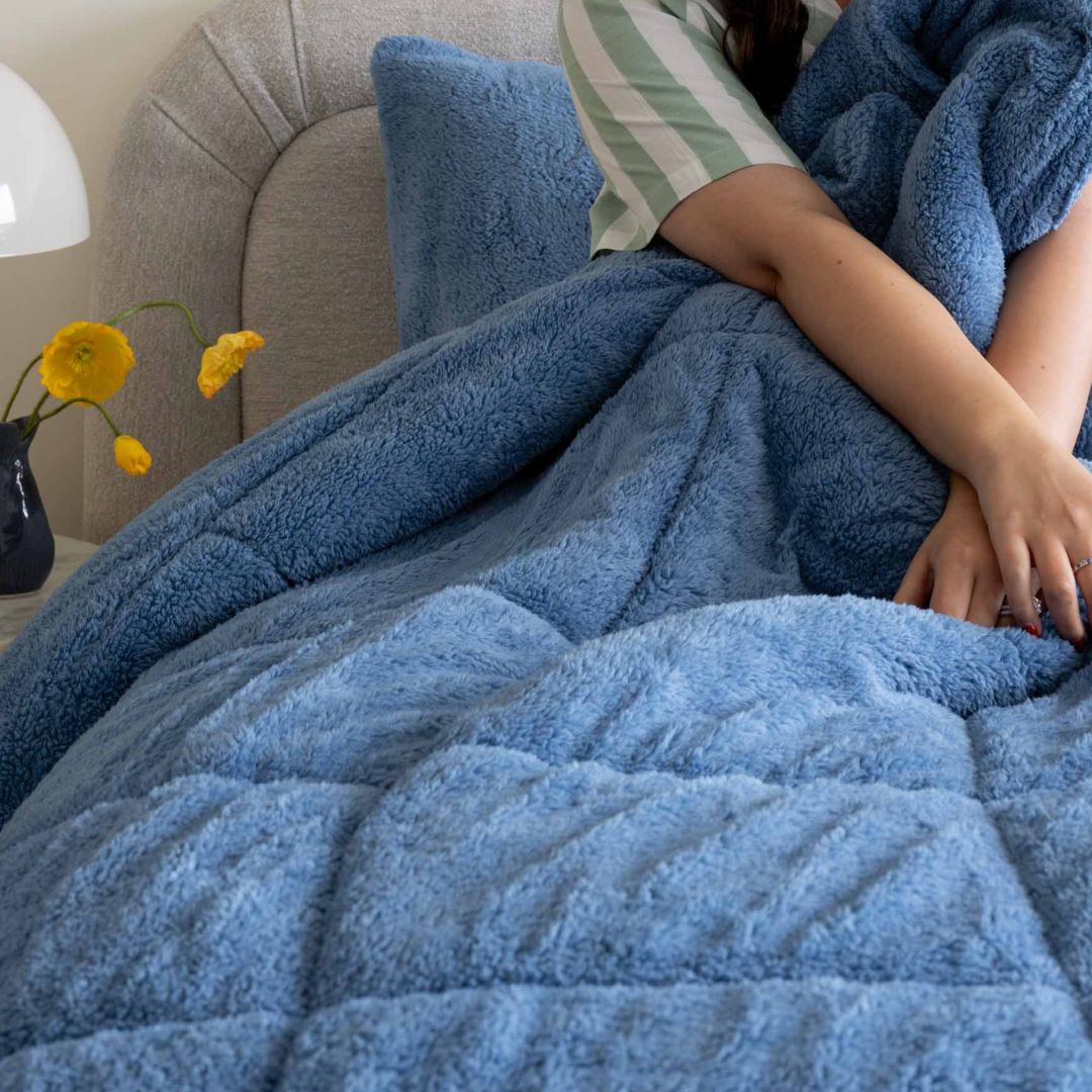 Smokey Blue All Seasons Snuggle Fleece Comforter Set