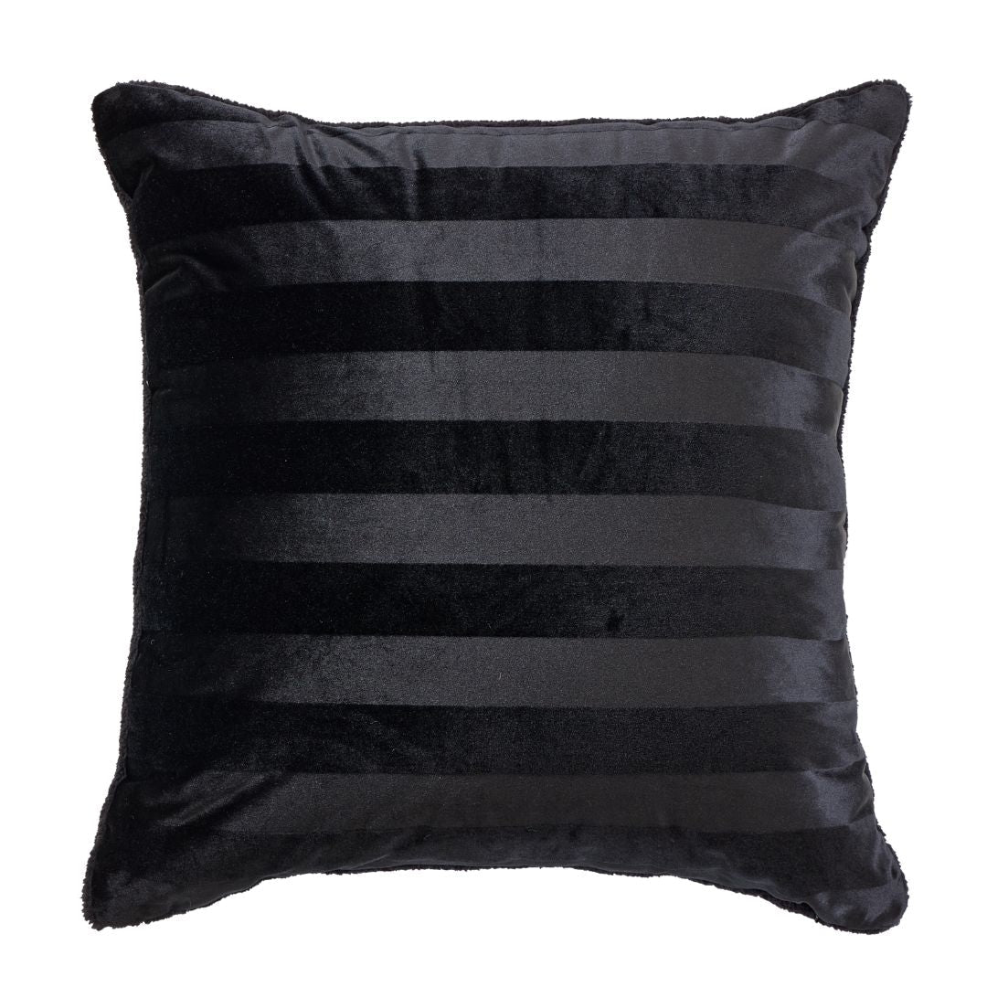 Black Velvet Stripe Snuggle Fleece Comforter Set