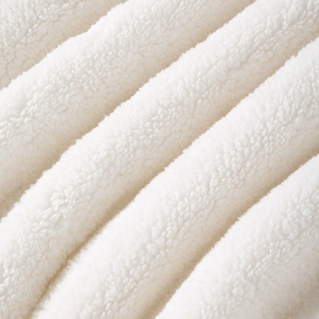 Checkered Cream Snuggle Fleece Comforter Set