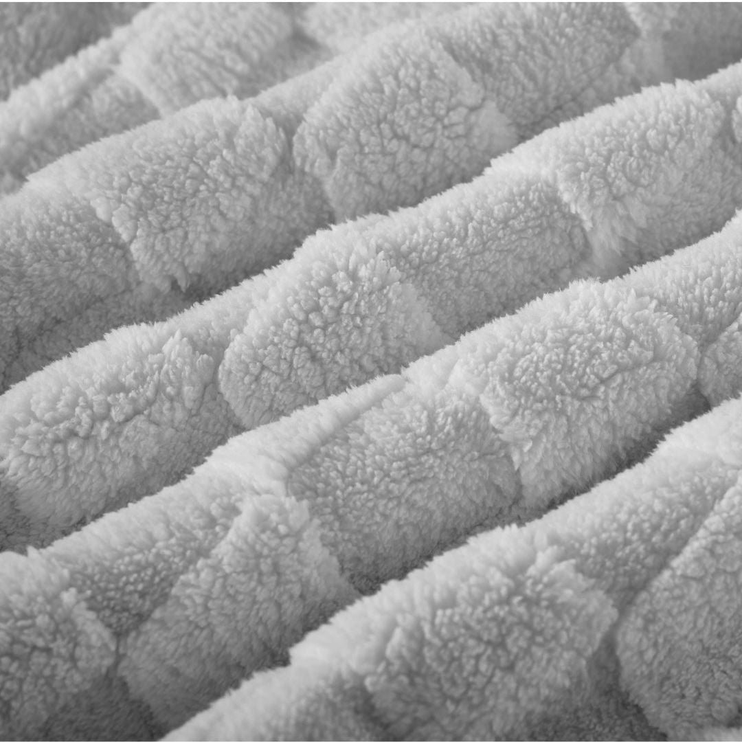 Checkered Silver Snuggle Fleece Comforter Set