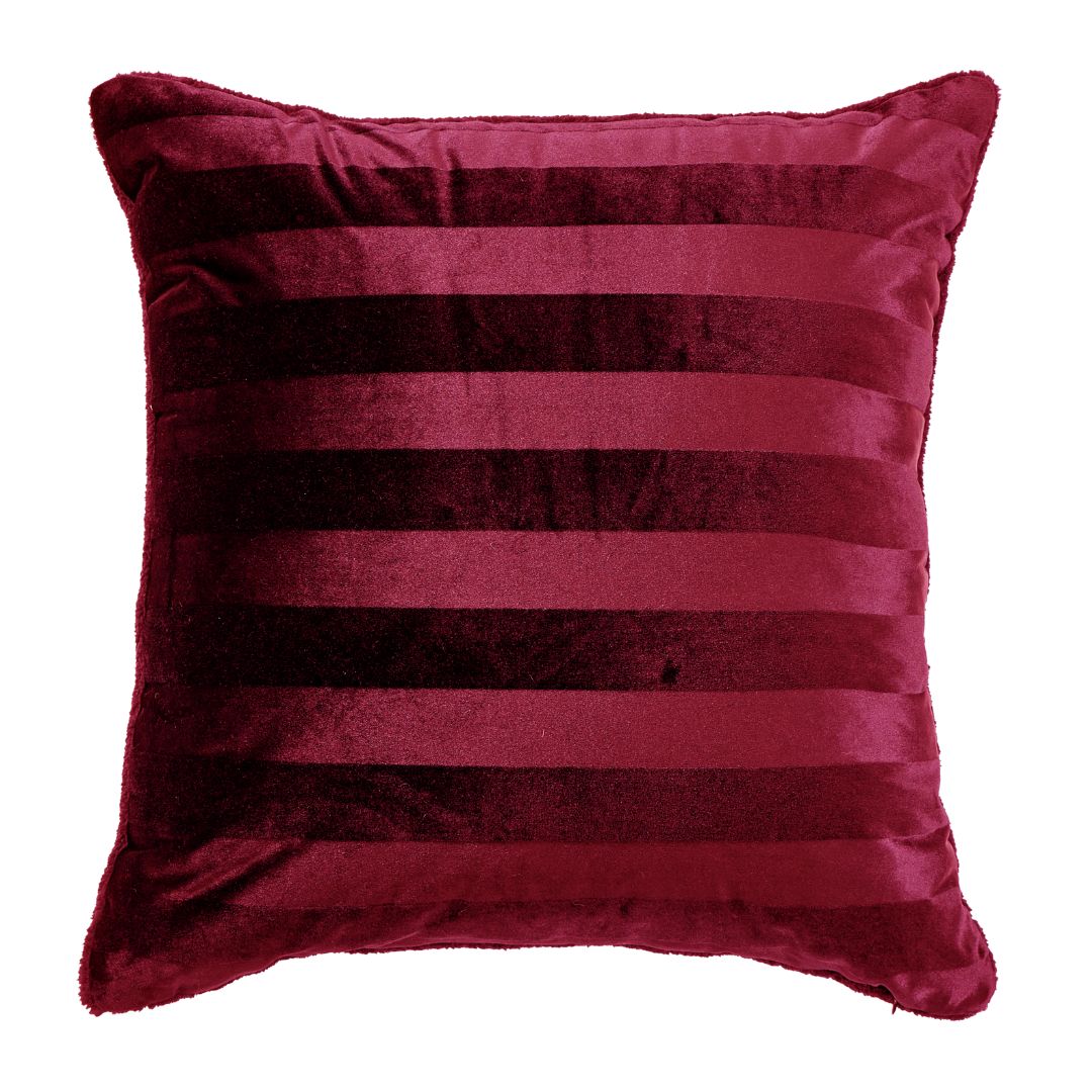 Cherry Red Velvet Stripe Snuggle Fleece Comforter Set
