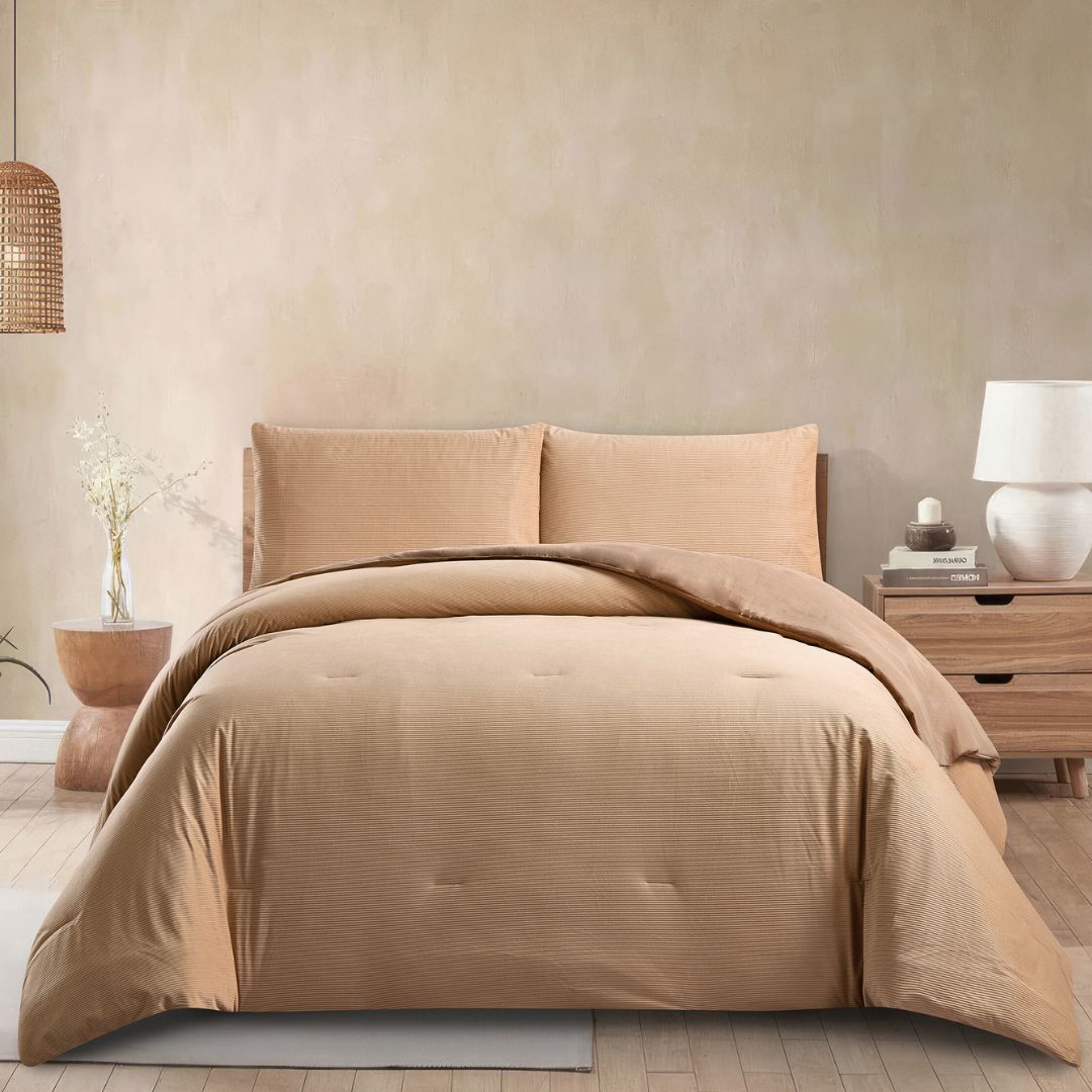 Almond Butter Corduroy Comforter Set