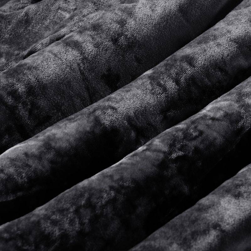 Black Velvet Crushed Snuggle Fleece Comforter Set