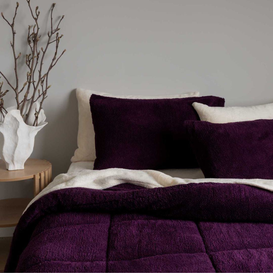 Morgan and Reid Plum Snuggle Fleece Comforter Set