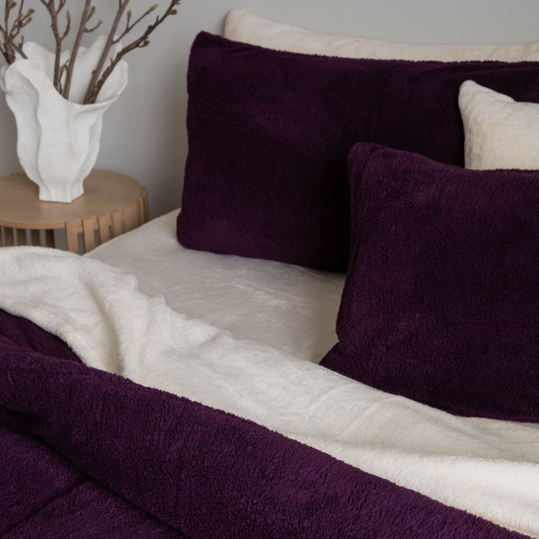 Morgan and Reid Plum Snuggle Fleece Comforter Set