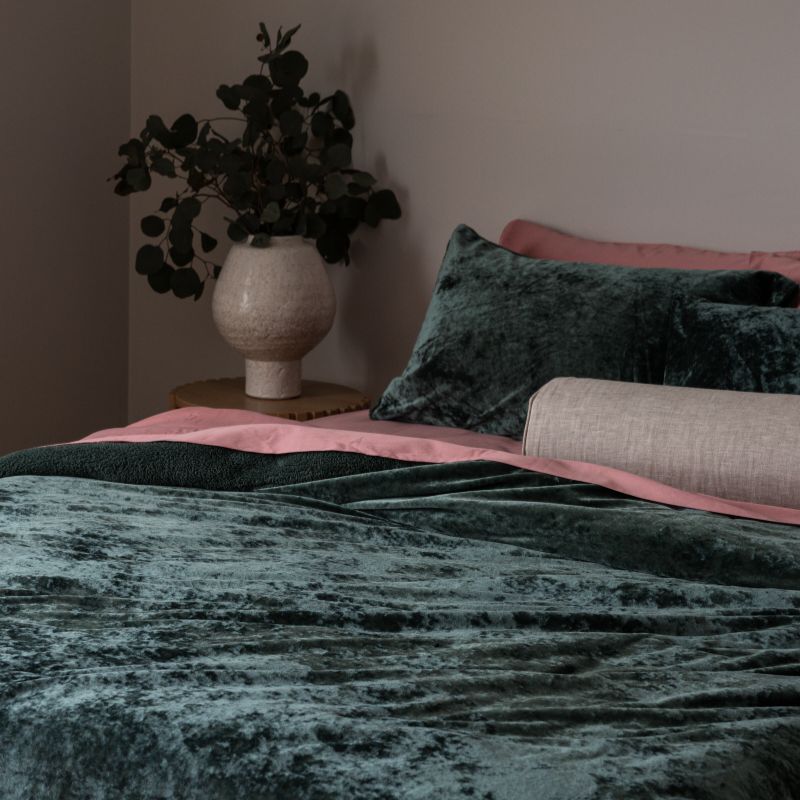 Sage Velvet Crushed Snuggle Fleece Comforter Set