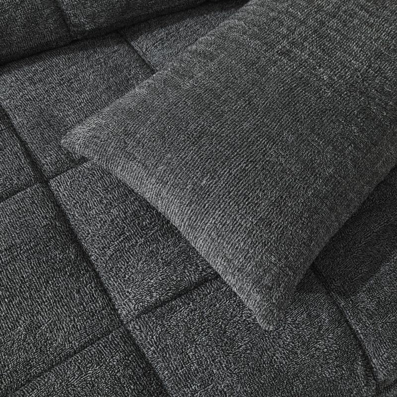 Black White Snuggle Fleece Comforter Set