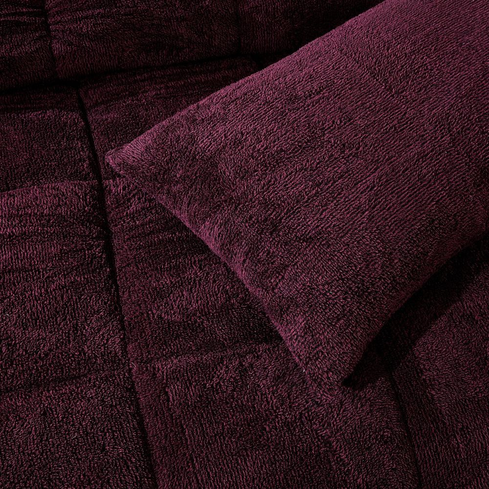 Burgundy Black Snuggle Fleece Comforter Set