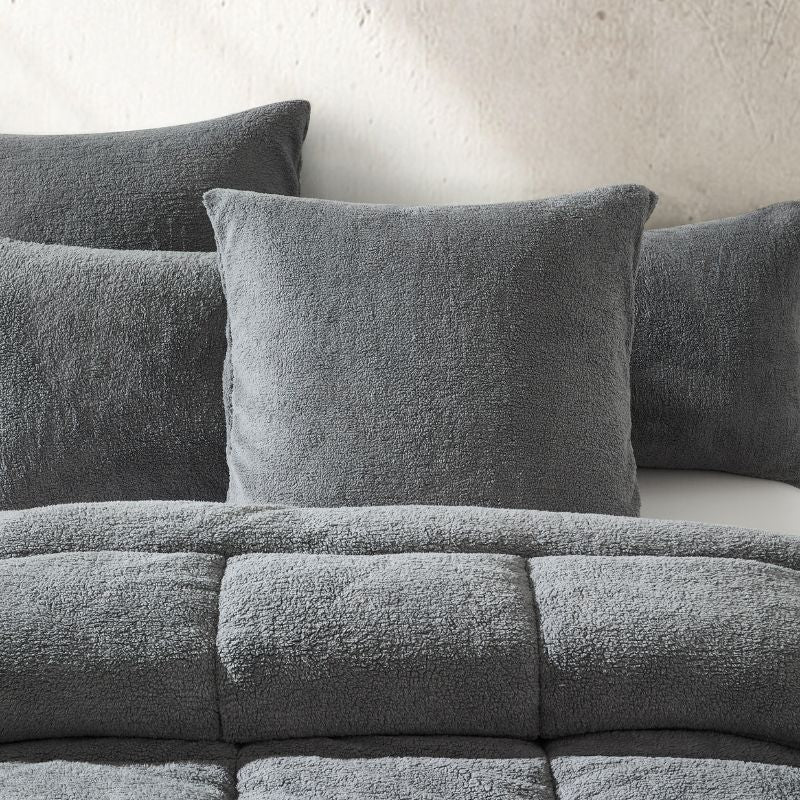 Steel Charcoal Snuggle Fleece Comforter Set