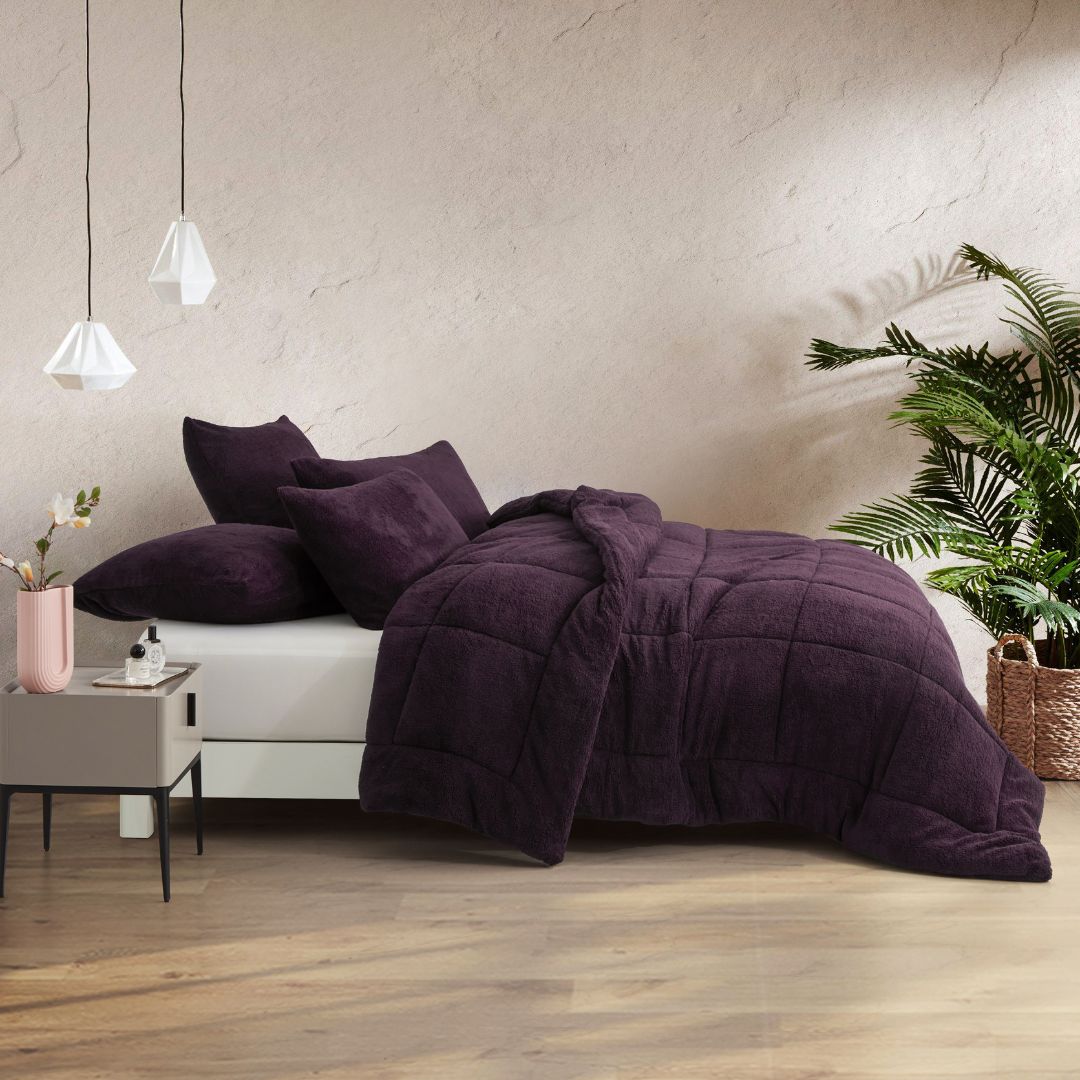 Morgan and Reid Plum Snuggle Fleece Comforter Set