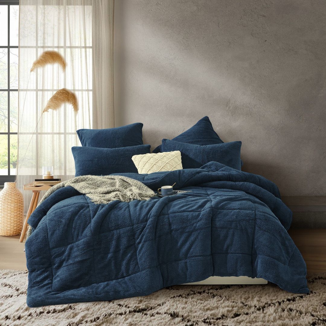 Midnight Blue Snuggle Fleece Comforter Set