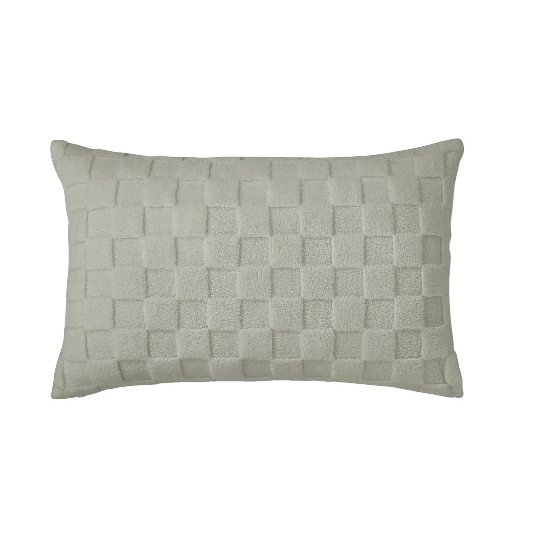 Checkered Soft Sage Snuggle Fleece Comforter Set