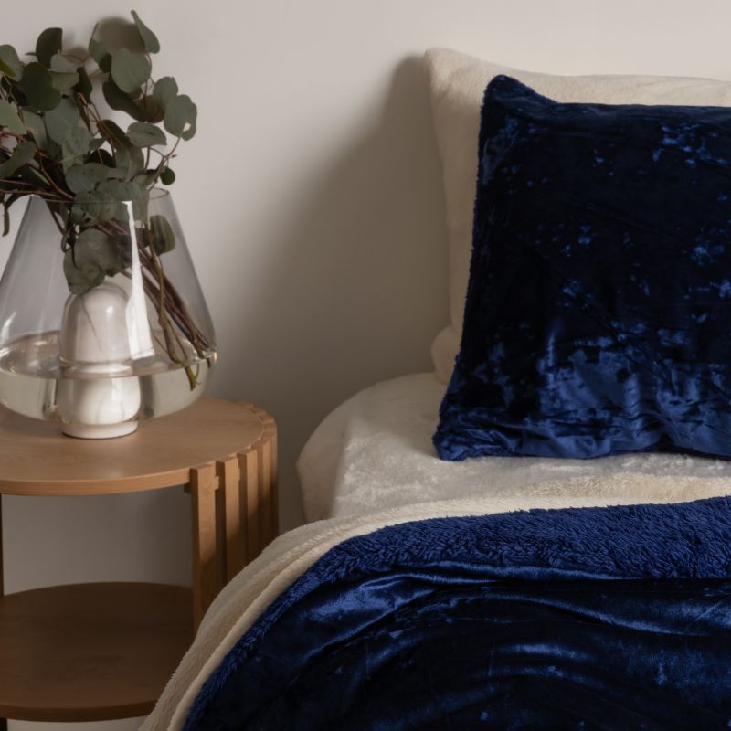 Navy Velvet Crushed Snuggle Fleece Comforter Set
