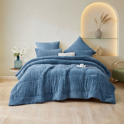 Smokey Blue All Seasons Snuggle Fleece Comforter Set