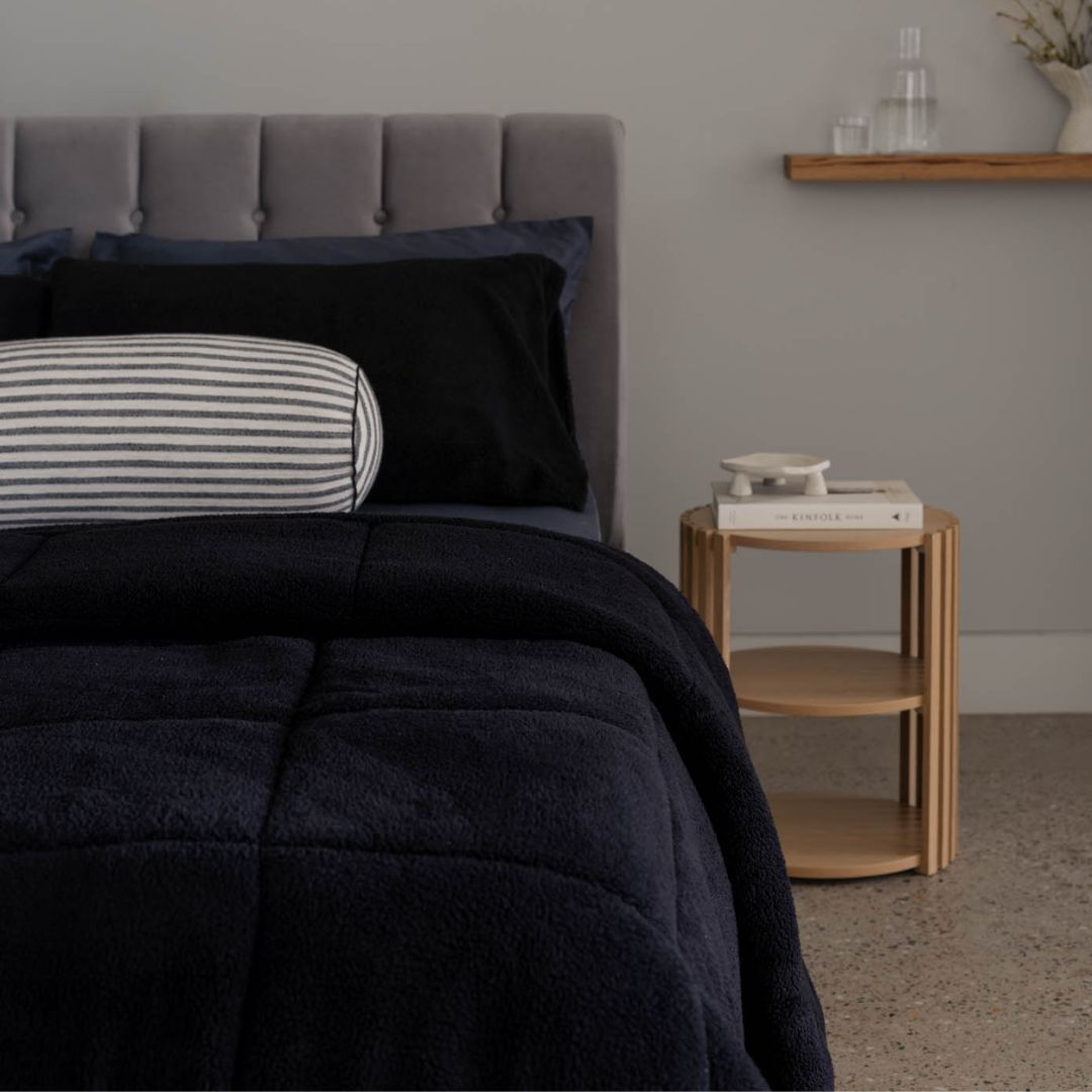Black Snuggle Fleece Comforter Set