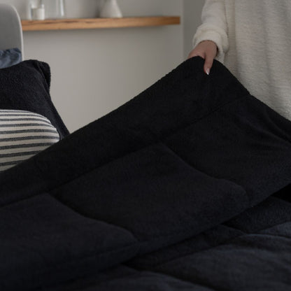 Black Snuggle Fleece Comforter Set