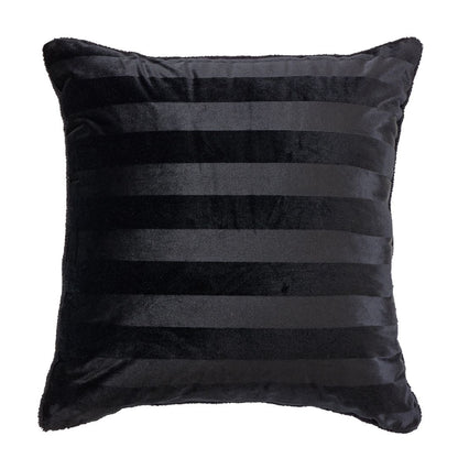 Black Velvet Stripe Snuggle Fleece Comforter Set