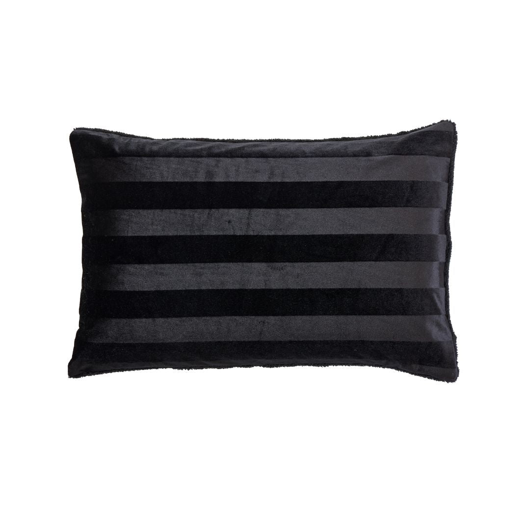 Black Velvet Stripe Snuggle Fleece Comforter Set
