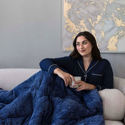 Blue Spec Snuggle Fleece Comforter Set