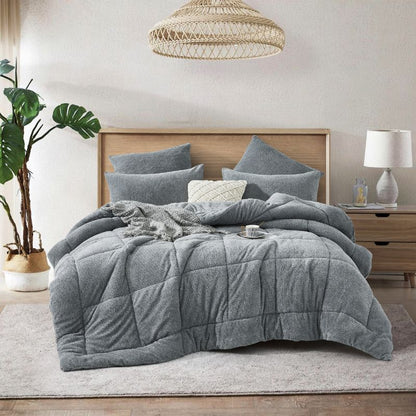 Morgan and Reid Grey Spec Snuggle Fleece Comforter Set