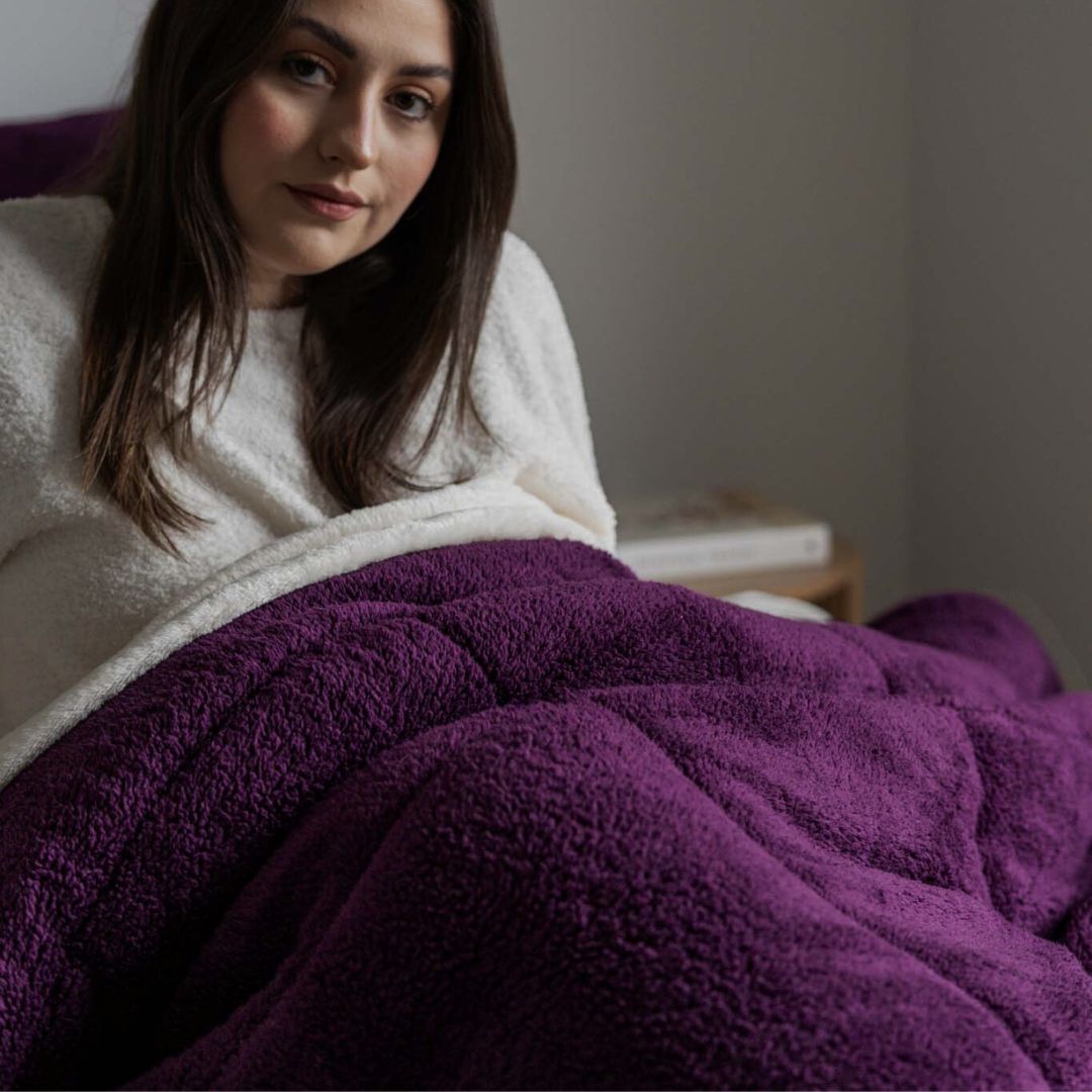 Morgan and Reid Plum Snuggle Fleece Comforter Set