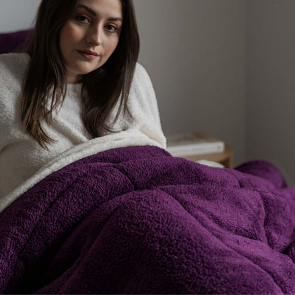 Morgan and Reid Plum Snuggle Fleece Comforter Set