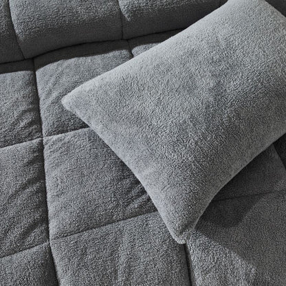 Steel Charcoal Snuggle Fleece Comforter Set