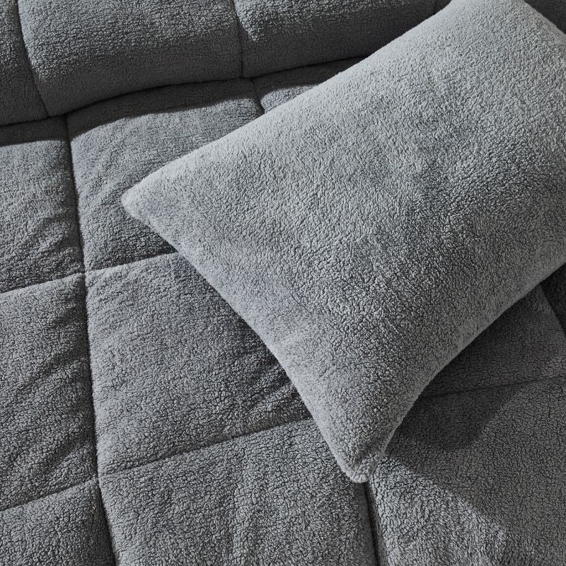 Steel Charcoal Snuggle Fleece Comforter Set