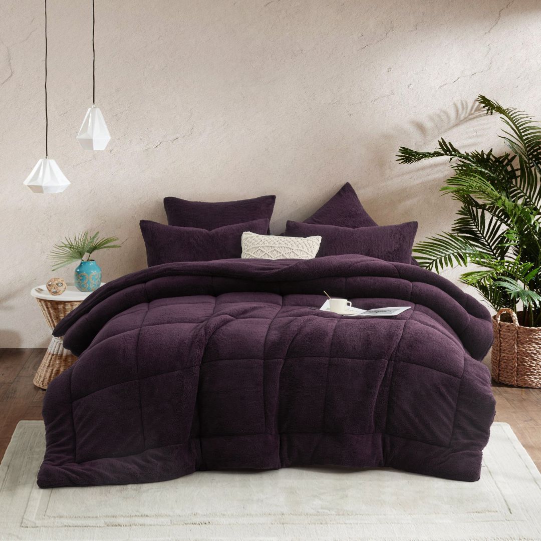 Morgan and Reid Plum Snuggle Fleece Comforter Set