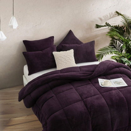 Morgan and Reid Plum Snuggle Fleece Comforter Set