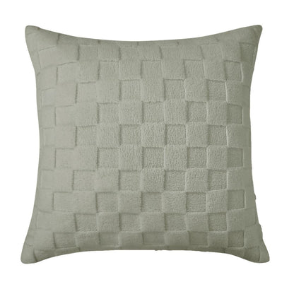 Checkered Soft Sage Snuggle Fleece Comforter Set
